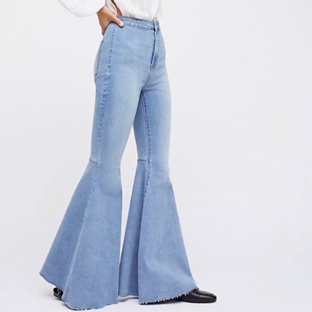 Free People Just Float On Flare Jeans High Rise